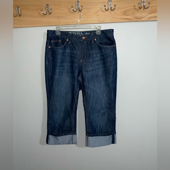 Merona Denim - Merona Wide Leg Cropped Cuffed Jeans Size 14R